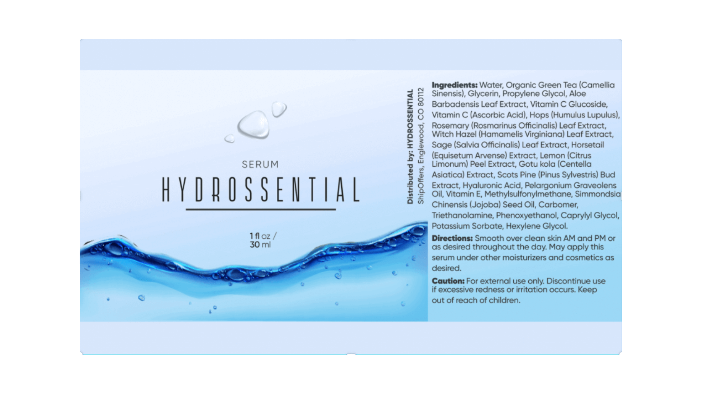Hydrossential supplement facts