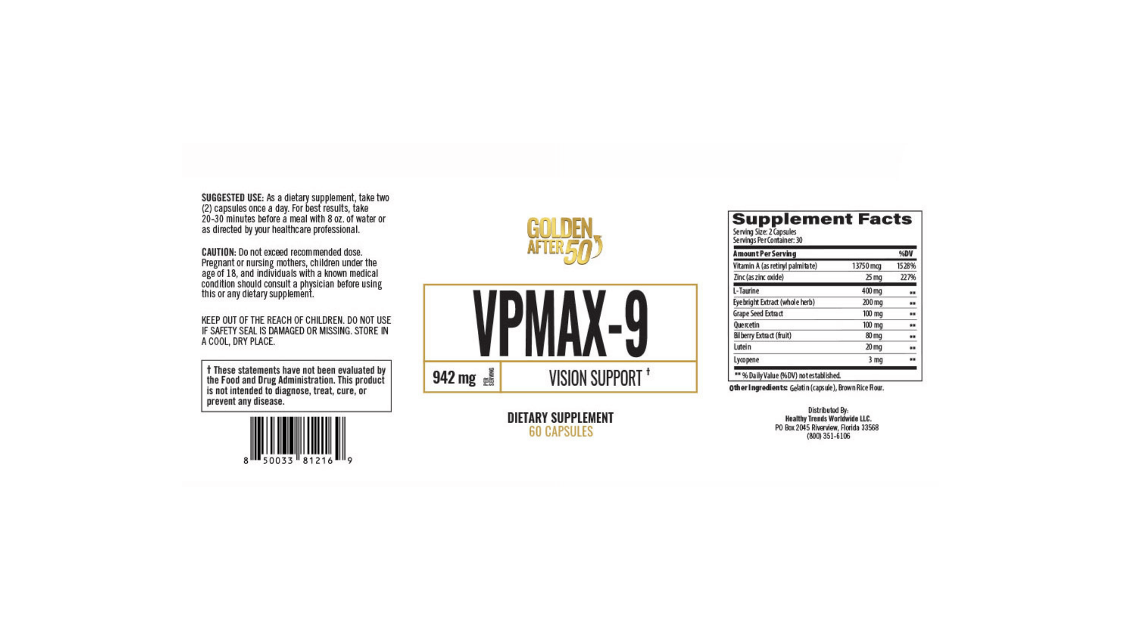 VpMax-9 supplement facts