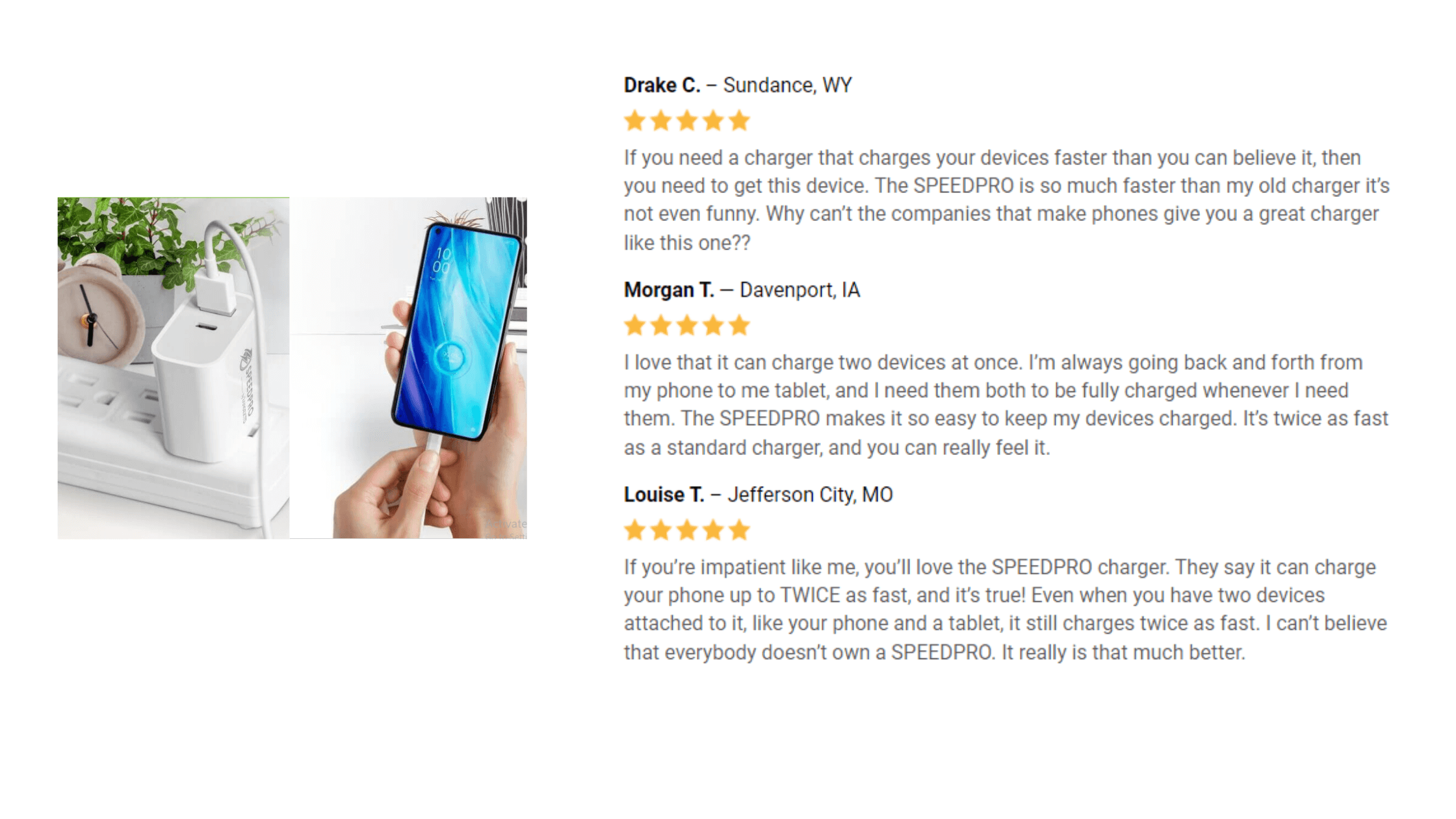 SpeedPro Charger Customer Reviews
