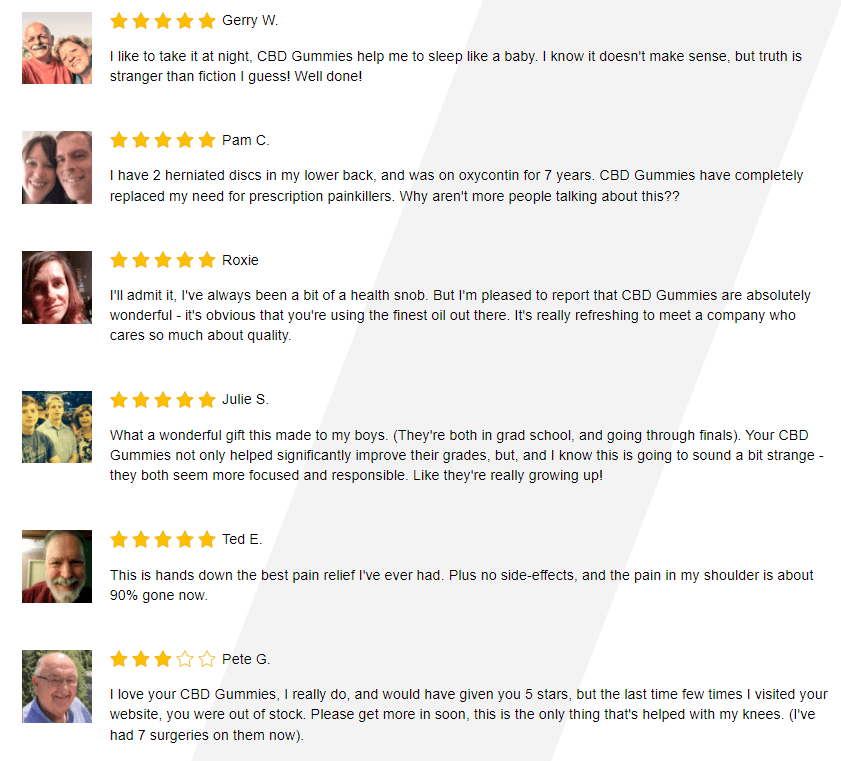 Pure CBD Gummies customer Reviews