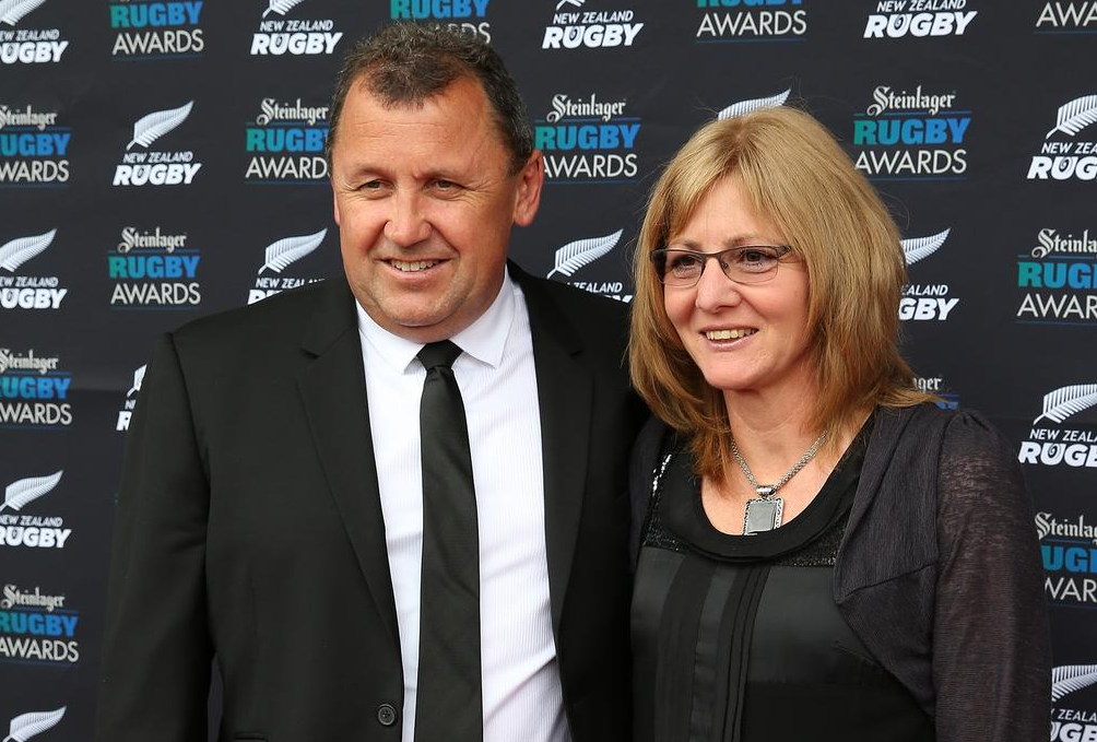 Leigh Foster and her husband Ian Foster at Rugby
