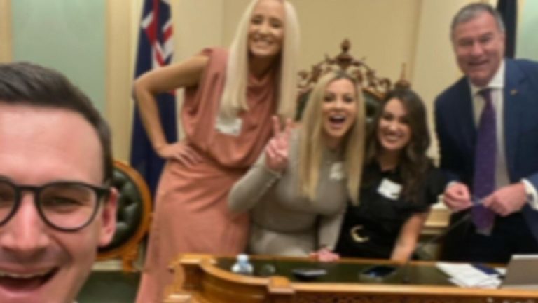 three women with MPs John-Paul Langbroek and Sam O