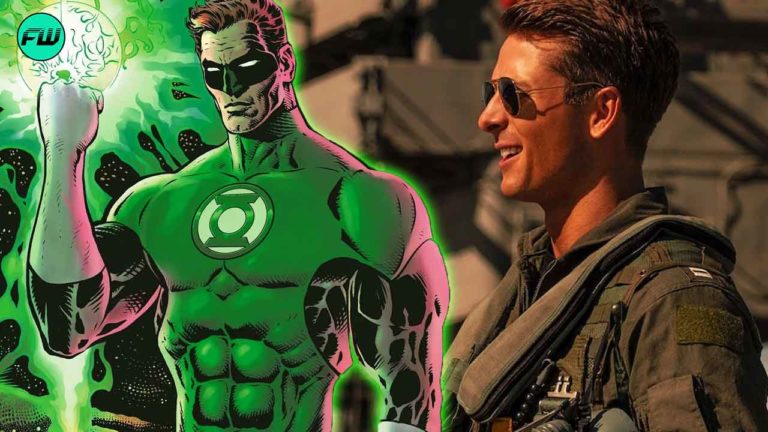 Green Lantern and Glen Powell