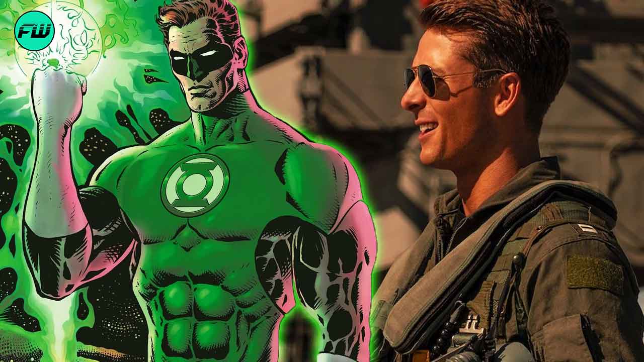 Green Lantern and Glen Powell